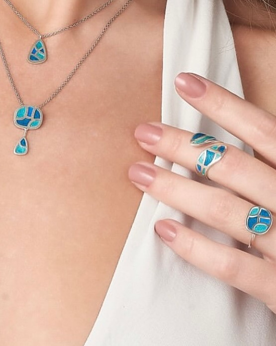 Unique handcrafted jewelry available at Almyra Concept Store in Zakynthos